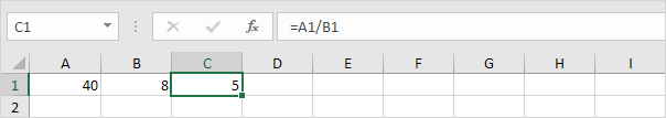 通过使用单元格引用划分数字 通过使用单元格引用划分数字