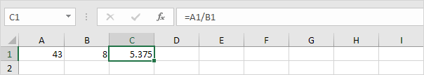 Excel中的简单除法 Excel中的简单除法