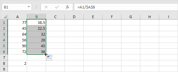 用一列数字除以一个常数 用一列数字除以一个常数