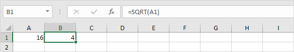 Excel中的平方根 Excel中的平方根