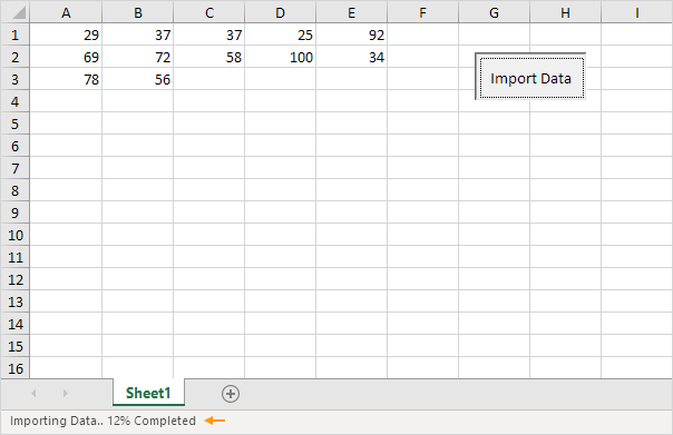 Excel VBA StatusBar属性结果