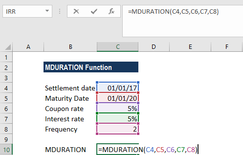 MDURATION函数-示例1a