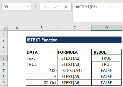 ISTEXT函数-示例1