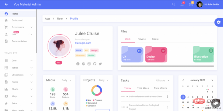 2021061901143718182115 2021年值得收藏的17个Vue 后台管理模板-Vue.js