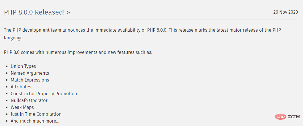 PHP 8 正式发布了！-头条