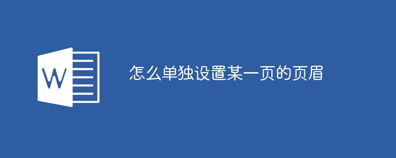 202106190148083535270 怎么单独设置某一页的页眉-word