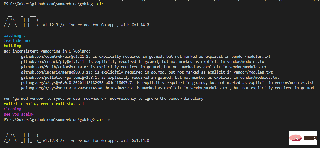 解决GO语言安装air框架时遇到go: inconsistent vendoring问题-Golang