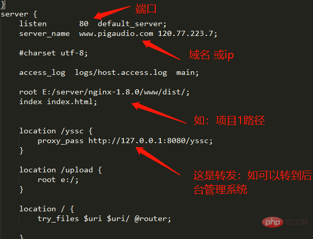 nginx如何配置多个server