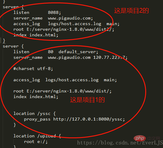nginx如何配置多个server