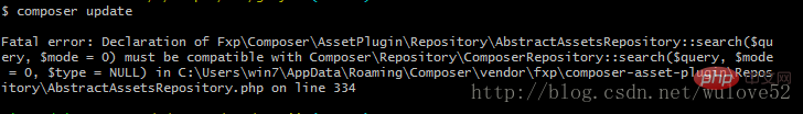 fxp/composer-asset-plugin包报错的解决方法-composer
