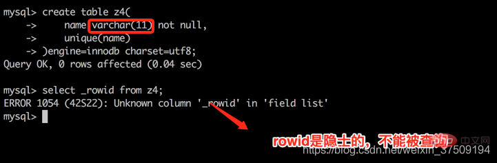 掌握mysql隐藏字段(rowid)什么时候是可见的
