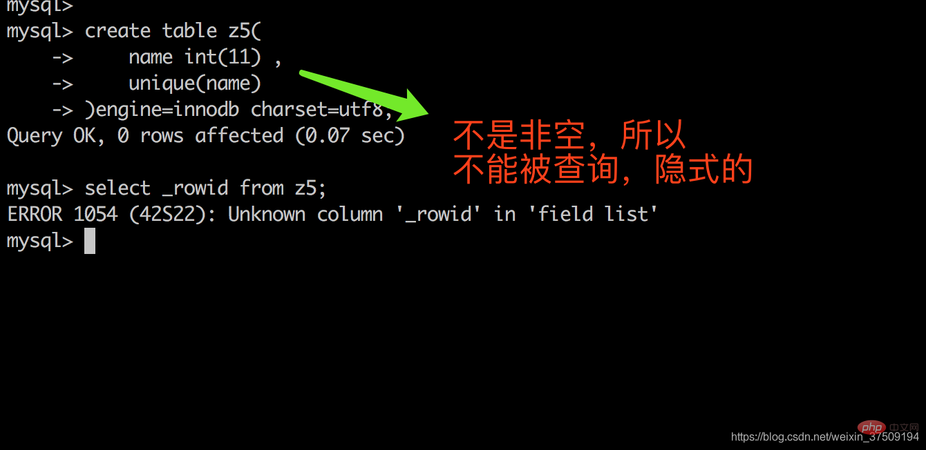掌握mysql隐藏字段(rowid)什么时候是可见的