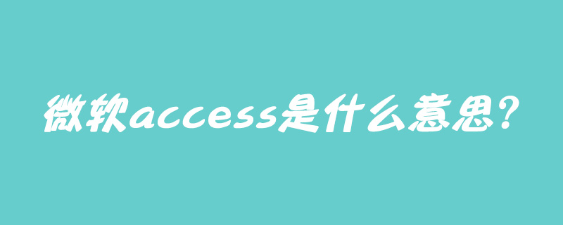 202106190435444846930 微软access是什么意思?-Access
