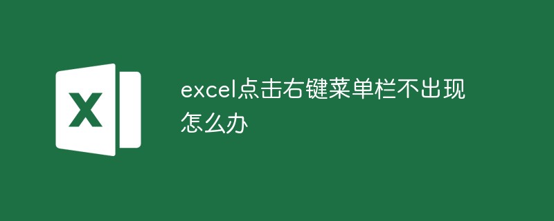 202106190444457201480 excel点击右键菜单栏不出现怎么办-excel