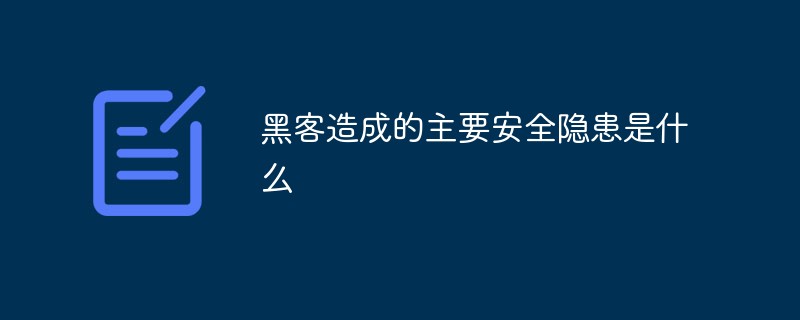 202106191219174441100 黑客造成的主要安全隐患包括什么-安全