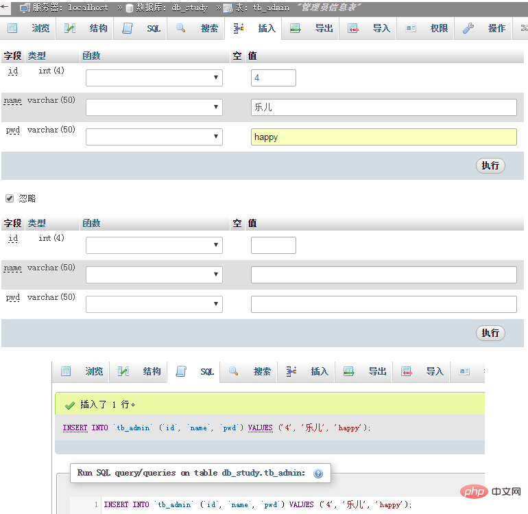 1575267694712422.png phpmyadmin管理数据记录之插入数据