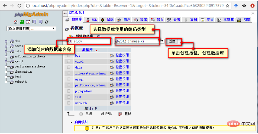 1574756644765843.png phpmyadmin怎么操作数据库?