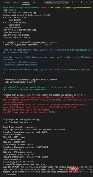 详解使用Docker给nodejs程序打包的方法