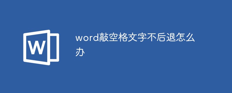2021062014571018309270 word敲空格文字不后退怎么办