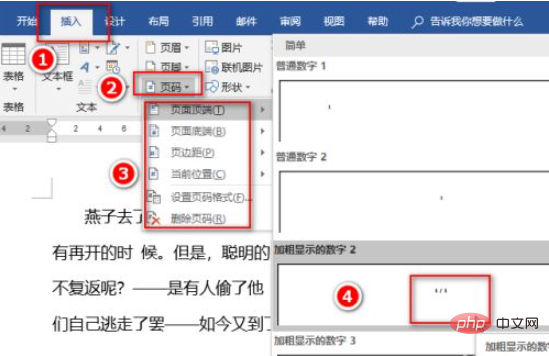 word页码字体大小怎么设置