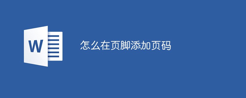 2021062104004914902580 怎么在页脚添加页码