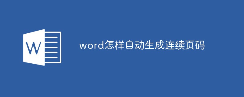 2021062104010814635730 word怎样自动生成连续页码