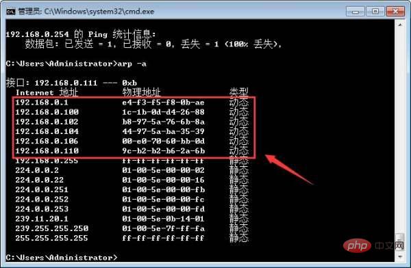 如何使用cmd查看局域网所有ip
