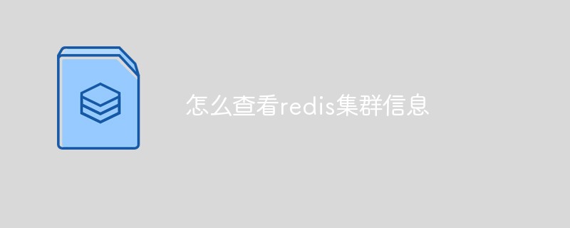 怎么查看redis集群信息