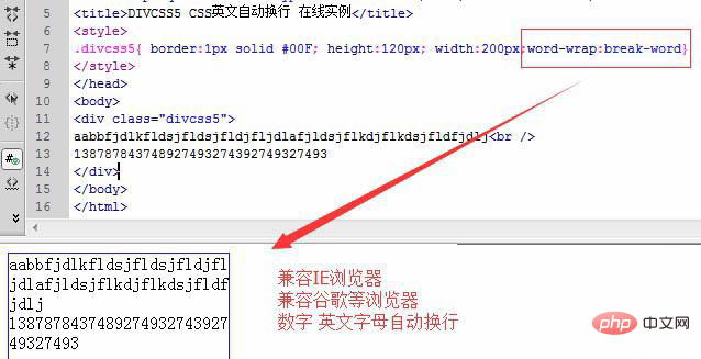 css如何设置自动换行