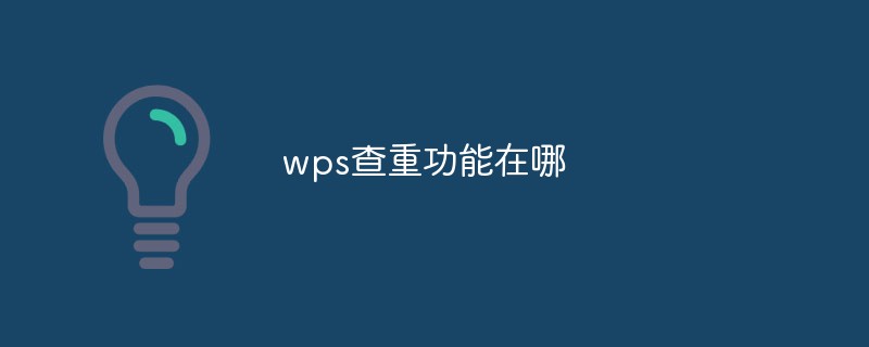 wps查重功能在哪