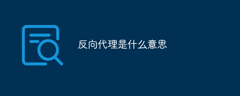 反向代理是什么意思