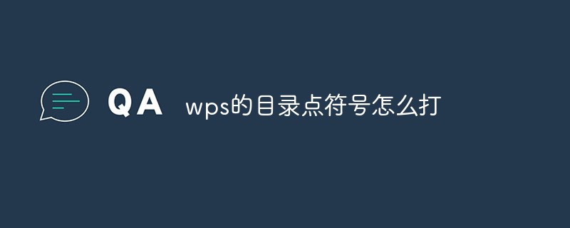 2021062109212216453860 wps的目录点符号怎么打
