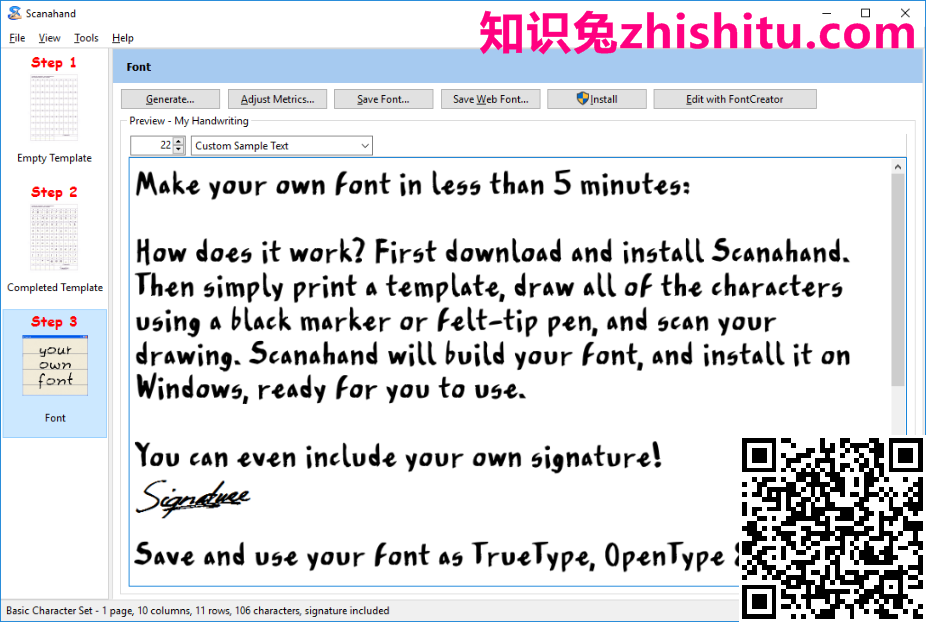 Scanahand for Windows - the handwriting and signature font generator