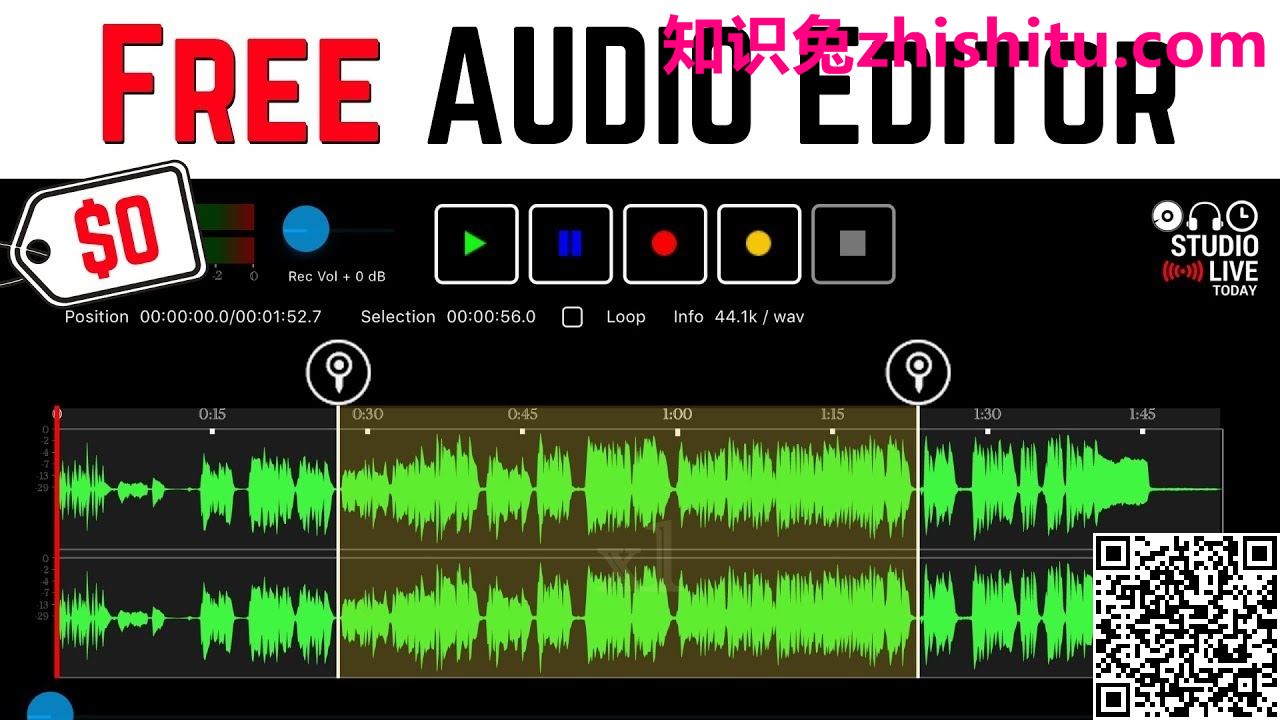 Free Audio Editor 高级版 v1.1.37.825 声音编辑器程序