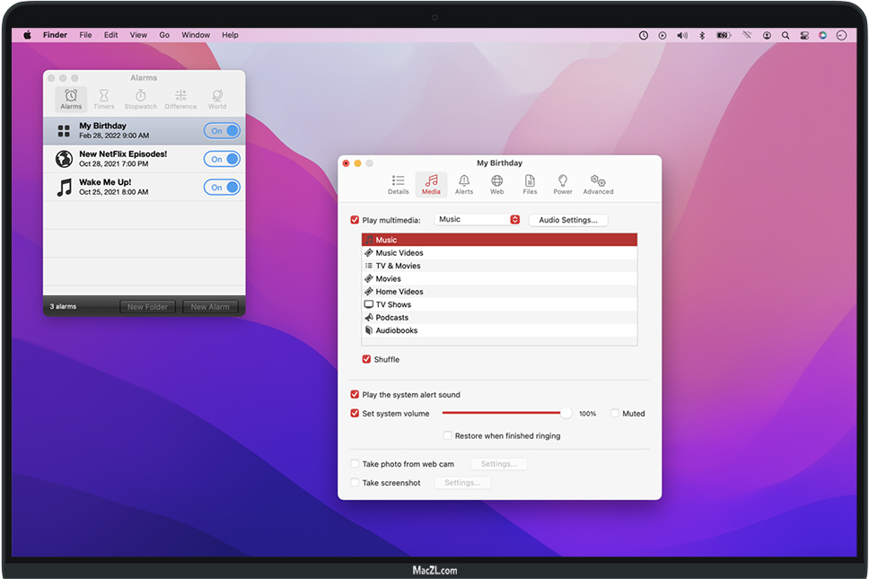 Alarm Clock Pro for Mac v15.0 苹果闹钟和时间管理软件 完整版下载