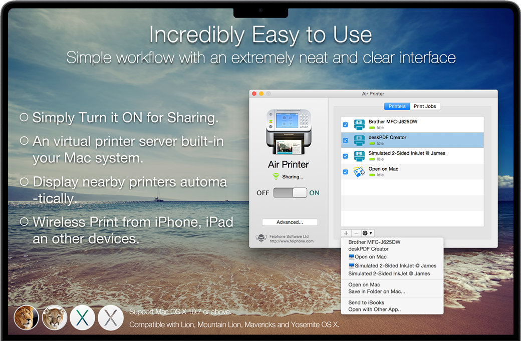Air Printer for Mac v2.0.3 苹果隔空打印机服务器 中文完整版下载