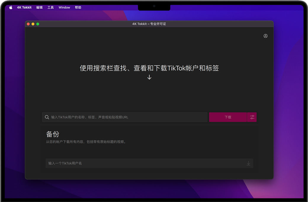 4K Tokkit for Mac v1.6 苹果Tokkit视频、标签和账户下载程序 中文完整版下载