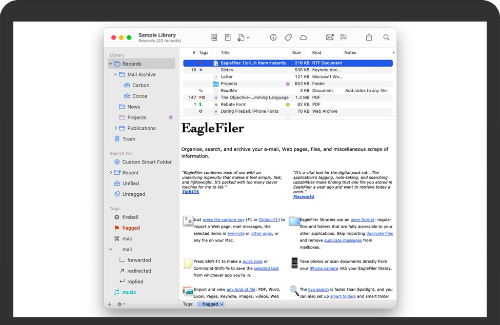 EagleFiler for Mac v1.9.9 苹果电脑文件和信息管理软件 完整版下载