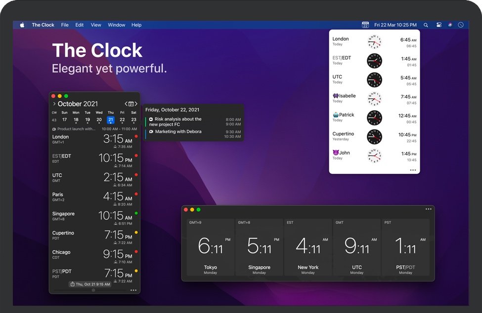 The Clock for Mac v4.6.4 苹果电脑菜单栏日历和世界时钟软件 中文破解版免费下载