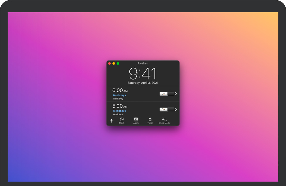 Awaken for Mac v6.4.5 苹果电脑计时器与日历闹钟软件 中文完整版免费下载
