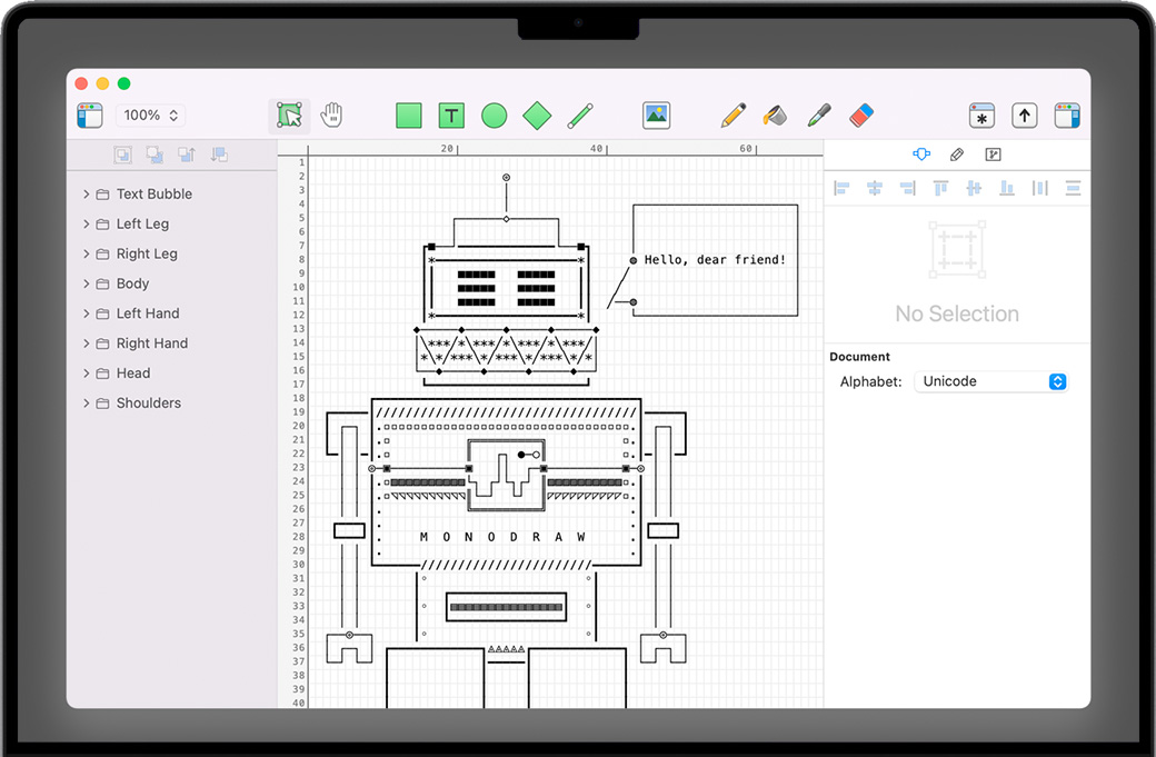 Monodraw for Mac v1.6.1 为苹果电脑设计的强大的ASCII艺术编辑器 完整版下载