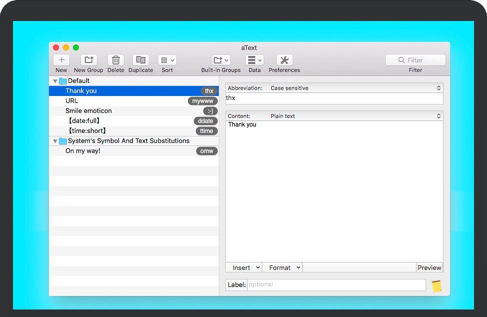 aText for Mac v2.40.2 苹果电脑快速输入增强工具 破解版免费下载