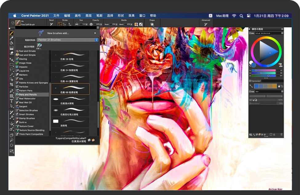 Corel Painter 2021 for Mac v21 艺术绘画软件 中文汉化破解版下载
