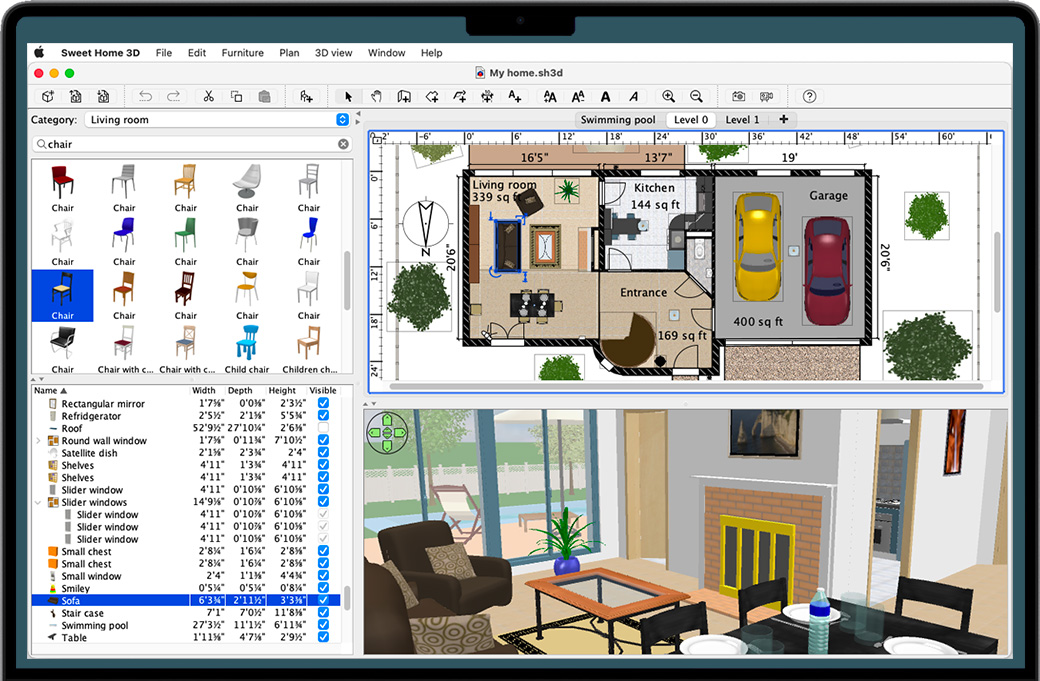 Sweet Home 3D for Mac v7.0.3 苹果家装辅助设计软件 中文完整版下载