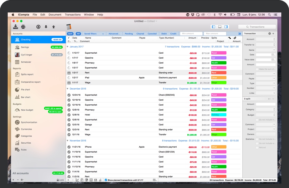 iCompta for Mac v6.0.54 苹果电脑个人财务管理软件 破解版免费下载