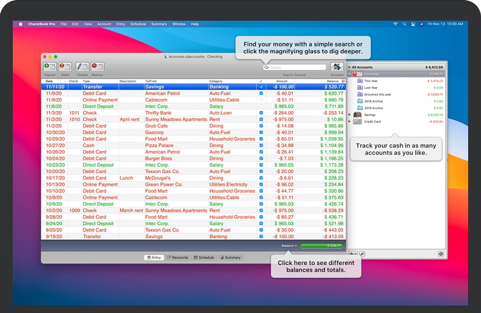 CheckBook Pro for Mac 2.6.20 苹果电脑个人理财程序 破解版下载