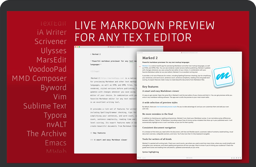 Marked 2 for Mac v2.6.21 苹果写作和Markdown预览程序 完整版免费下载