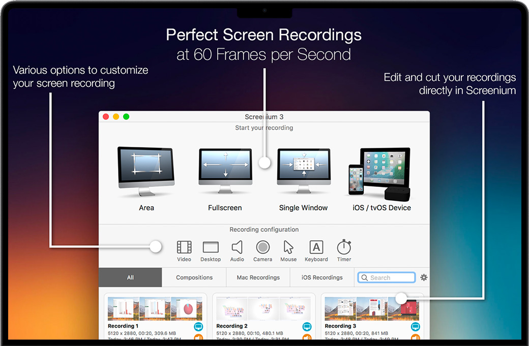 Screenium 3 for Mac v3.3.3 苹果屏幕录制软/屏幕录像工具 中文完整版下载