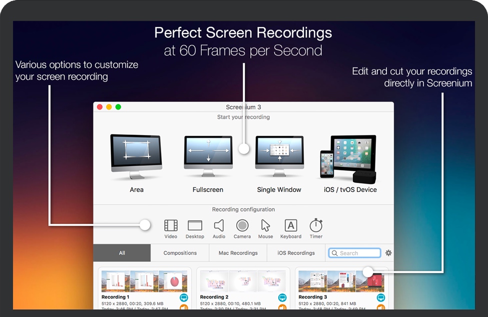 Screenium 3 for Mac v3.3.2 苹果屏幕录制 录屏软件 中文破解版下载