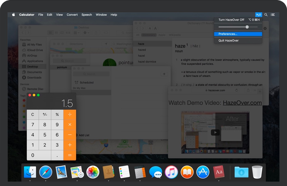 HazeOver for Mac v1.9.3 苹果电脑虚化背景窗口/干扰调节器 中文完整版下载
